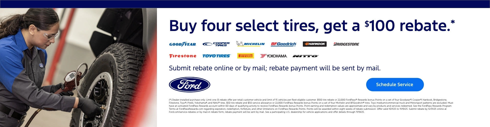 Buy Four select tires at Ruge's Ford in Rhinebeck NY